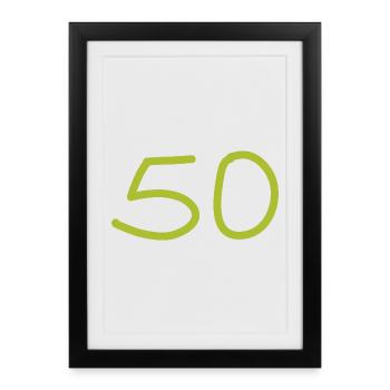 50e anniversaire cinquante numéro vert - Affiche encadrée (27 × 37 cm) - noir - Devant