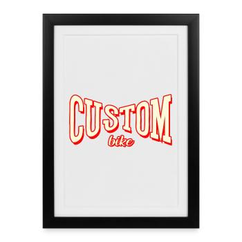 custom bike biker tour rock bobber tuner tuning - Affiche encadrée (27 × 37 cm) - noir - Devant