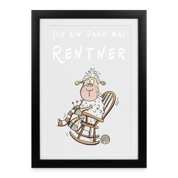 Je suis alors pensionnaire mouton Funmotiv - Affiche encadrée (27 × 37 cm) - noir - Devant
