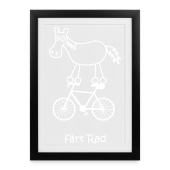 vélo, vélo, vélo - Affiche encadrée (27 × 37 cm) - noir - Devant