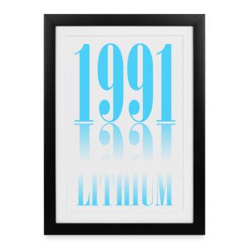 Grunge 1991 Lithium - Affiche encadrée (27 × 37 cm) - noir - Devant