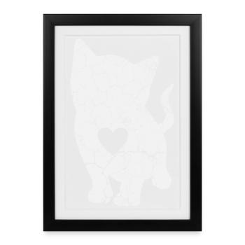 Chats Chats - Affiche encadrée (27 × 37 cm) - noir - Devant