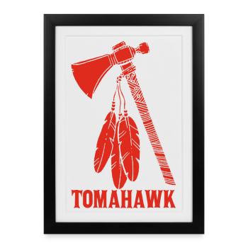 Tomahawk rouge - Affiche encadrée (27 × 37 cm) - noir - Devant