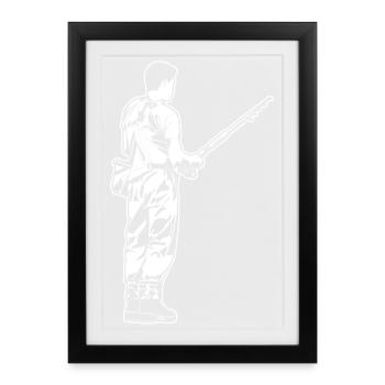 Pêcheur - Affiche encadrée (27 × 37 cm) - noir - Devant