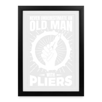 Never underestimate an electrician - Framed poster (27 × 37 cm) - black - Front