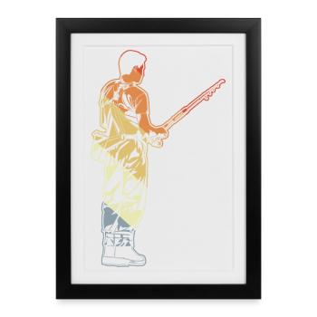 Pêcheur vintage - Affiche encadrée (27 × 37 cm) - noir - Devant