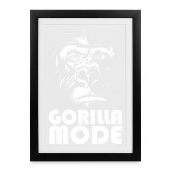 gorille icône de mode icône de logo d’illustration de singe - Affiche encadrée (27 × 37 cm) - noir - Devant