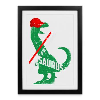 Étirement de Dino - Affiche encadrée (27 × 37 cm) - noir - Devant