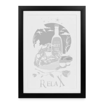 Meilleur whisky Relax - Affiche encadrée (27 × 37 cm) - noir - Devant
