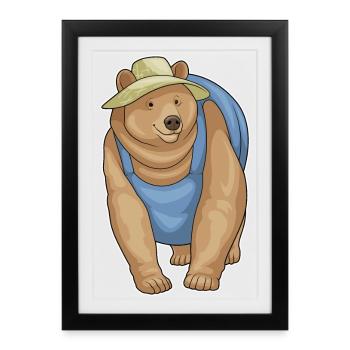 Ferme Bear Farmer - Affiche encadrée (27 × 37 cm) - noir - Devant