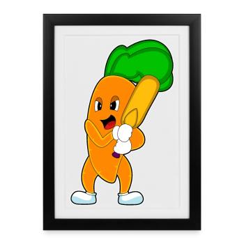 Carrot Cricket Cricket Bat - Framed poster (27 × 37 cm) - black - Front