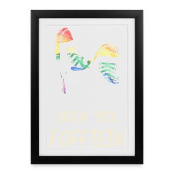 Mook Mol Fofftein Bas allemand drôles dictons - Affiche encadrée (27 × 37 cm) - noir - Devant