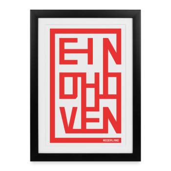EINDHOVEN Design – Style moderne et urbain - Affiche encadrée (27 × 37 cm) - noir - Devant