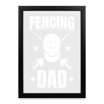 Fencing Daddy - Framed poster (27 × 37 cm) - black - Front