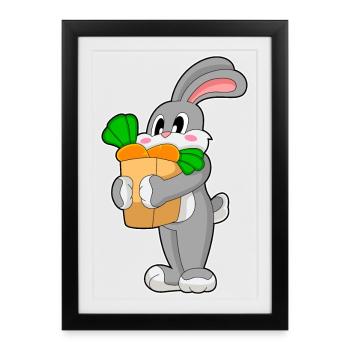 Rabbit Carrot - Framed poster (27 × 37 cm) - black - Front