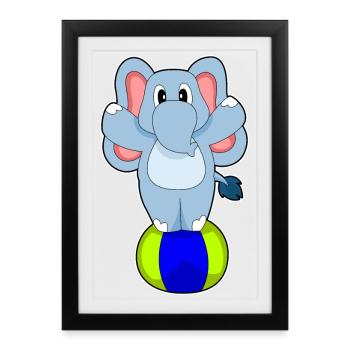 Elephant Workout Gymnastics Fitness - Framed poster (27 × 37 cm) - black - Front