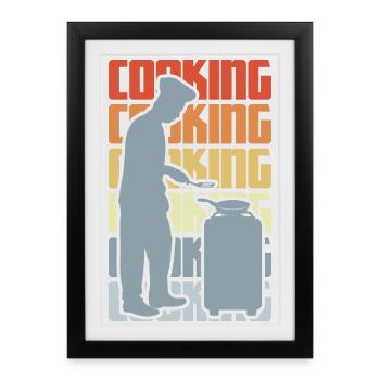Vintage Cooking - Framed poster (27 × 37 cm) - black - Front