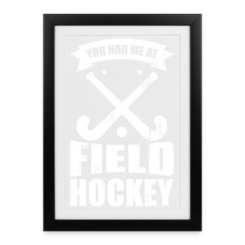 Blague sur le joueur de hockey - Affiche encadrée (27 × 37 cm) - noir - Devant
