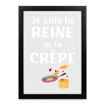 Je suis la reine de la crêpe - Affiche encadrée (27 × 37 cm) - noir - Devant