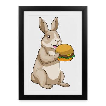 Bunny Cheeseburger - Affiche encadrée (27 × 37 cm) - noir - Devant