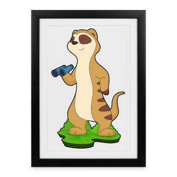 Meerkat Binoculars - Framed poster (27 × 37 cm) - black - Front