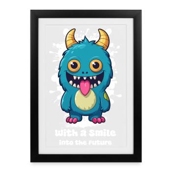 Sourire de monstre - Affiche encadrée (27 × 37 cm) - noir - Devant
