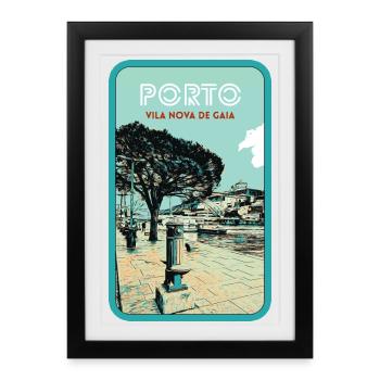 Vila Nova de Gaia: View of Porto - Framed poster (27 × 37 cm) - black - Front