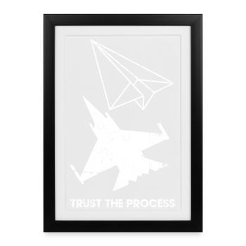Trust the Process Paper Flight - Framed poster (27 × 37 cm) - black - Front