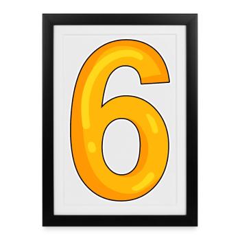 Number 6 Number - Framed poster (27 × 37 cm) - black - Front