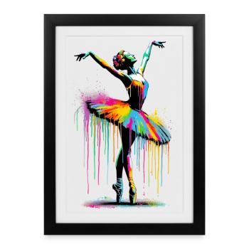 Ballet dancer with tutu - Framed poster (27 × 37 cm) - black - Front