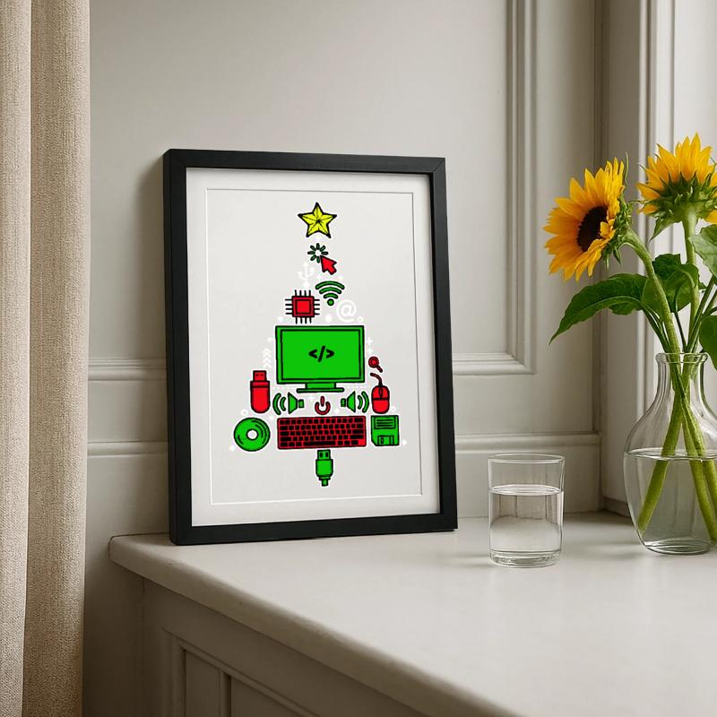 Développeur de scripts de débogage de code Computer Geek Affiche encadrée (27 × 37 cm)