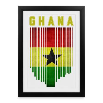 Drapeau du Ghana, fierté ghanéenne - Affiche encadrée (27 × 37 cm) - noir - Devant