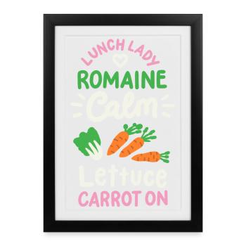 Mittagessen Schule Cafeteria-Mitarbeiter - Gerahmtes Poster (27 × 37 cm) - Schwarz - Vorne