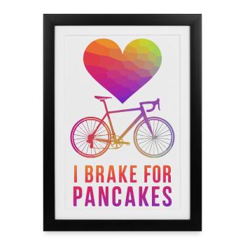 Heart and Bicycle with Pancake Text Design - Framed poster (27 × 37 cm) - black - Front