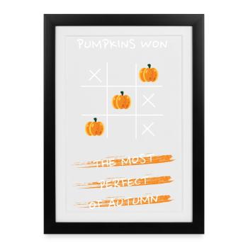 Pumpkin Tic Tac Toe Design - Framed poster (27 × 37 cm) - black - Front