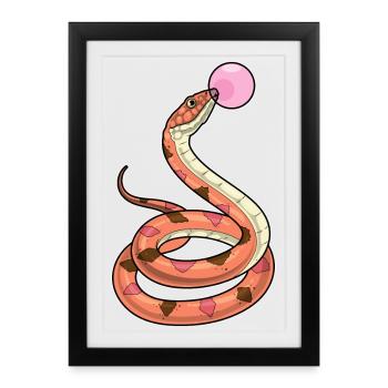 Snake Chewing Gum - Framed poster (27 × 37 cm) - black - Front