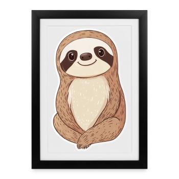 Sloth - Framed poster (27 × 37 cm) - black - Front