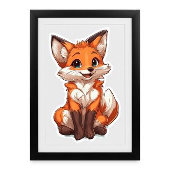 Fox - Framed poster (27 × 37 cm) - black - Front