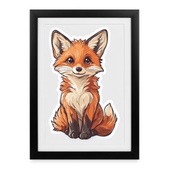 Fox - Framed poster (27 × 37 cm) - black - Front