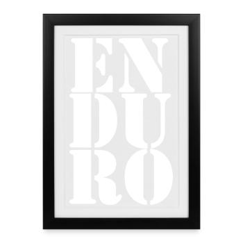 Enduro Moto Sport automobile Motocross tout-terrain - Affiche encadrée (27 × 37 cm) - noir - Devant