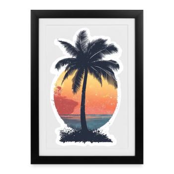 Palmier - Affiche encadrée (27 × 37 cm) - noir - Devant