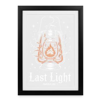 Last Light Lantern Christian Design Isaiah 60:1 - Framed poster (27 × 37 cm) - black - Front