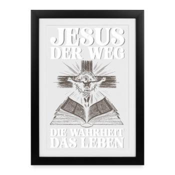 Jesus The Way The Truth The Life God Christ - Framed poster (27 × 37 cm) - black - Front
