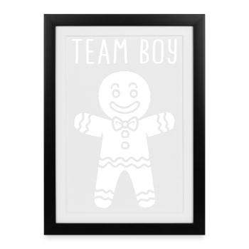 Team Boy Weihnachten - Gerahmtes Poster (27 × 37 cm) - Schwarz - Vorne