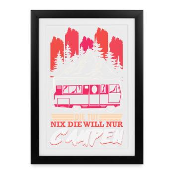 Camper Camping Caravan Saying - Framed poster (27 × 37 cm) - black - Front