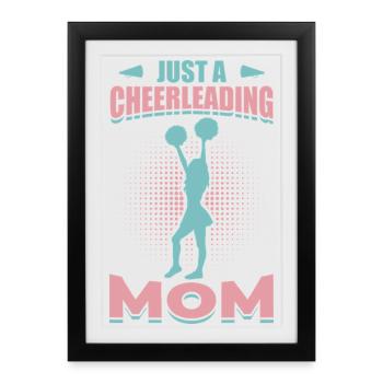 Conception de motivation pour maman pom-pom girl - Affiche encadrée (27 × 37 cm) - noir - Devant