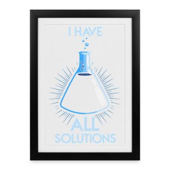 Chimie Chimiste Professeur de chimie Drôle de science - Affiche encadrée (27 × 37 cm) - noir - Devant