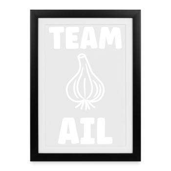 Team AI Garlic Emblem - Affiche encadrée (27 × 37 cm) - noir - Devant