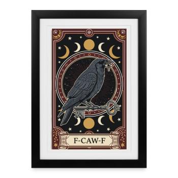 Goth Card Black Crow F-Caw-F - Framed poster (27 × 37 cm) - black - Front