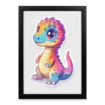 Dinosaure - Affiche encadrée (27 × 37 cm) - noir - Devant